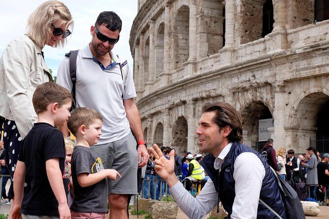 Guided Tour of the Colosseum and Roman Forums for Kids and Families with Marco - Roman Forum stop: arches, temples, and conspiracy-style storytelling